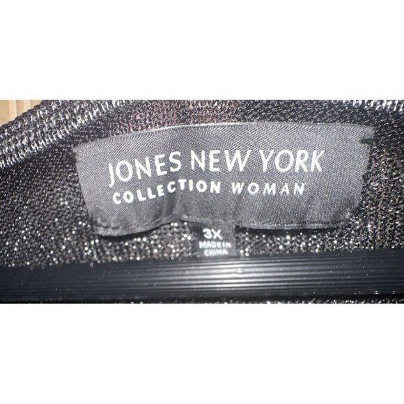 Jones of New York black silver metallic sweater top 3X NWT. No flaws. Gorgeous! - Picture 3 of 6